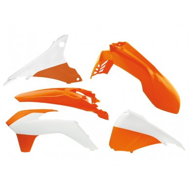 Racetech Plastikkit KTM EXC 14-16 OEM 2015-16 + Airboxabdeckung Orange/Weiß