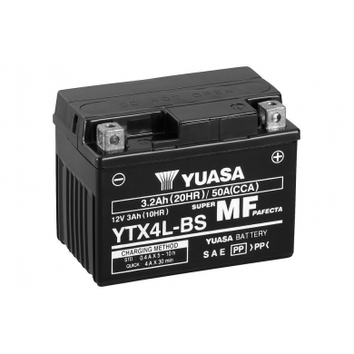 YUASA YTX4L-BS, 12V/3AH (Maße: 114x71x86)